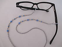 Iné šperky - Retiazka na okuliare - zlato/modrá - chirurgická oceľ - 13754282_