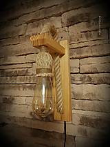 Svietidlá - Retro svietidlá s lanom-Borovica s vypínačom a LED Vintage žiarovkou - 13754642_