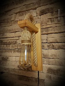 Svietidlá - Retro svietidlá s lanom-Borovica s vypínačom a LED Vintage žiarovkou - 13754642_