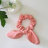  - Scrunchie ružová ľanová - 13755932_