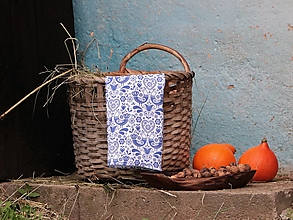 Úžitkový textil - Ľanová utierka vtáčik modrý - 13757034_