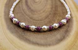 Náhrdelníky - perlya rubín náhrdelník luxusný - 13756596_