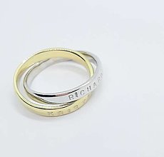 Prstene - Zlatý prsteň dvojitý personalizovaný - 13756884_