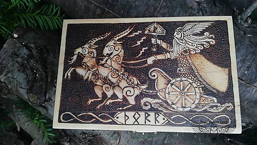 Úložné priestory & Organizácia - Vikingská krabička - Thor - Viking woden box - 13759488_