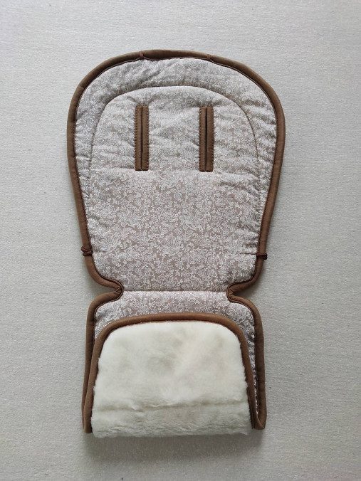 Detský textil - VLNIENKA  podložka ABC DESIGN 100% MERINO TOP SUPER WASH Natural 100% ľan béžové kvietky - 13760923_