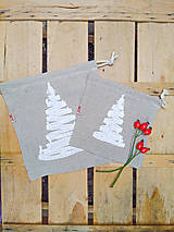 Úžitkový textil - Vianočné, mikulášske ľanové vrecúško - sada 3ks - 13761755_