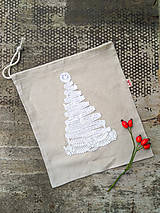 Úžitkový textil - Vianočné, mikulášske ľanové vrecúško - sada 3ks - 13761756_