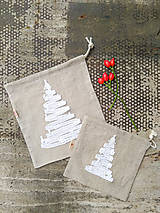Úžitkový textil - Vianočné, mikulášske ľanové vrecúško - sada 3ks - 13761762_