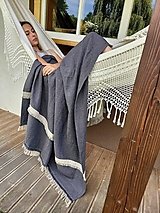 Úžitkový textil - Ľanová prikrývka Relaxing Moments - 13761935_