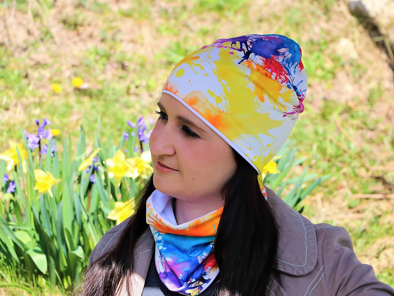 Machule dizajnová čiapka, nákrčník alebo set