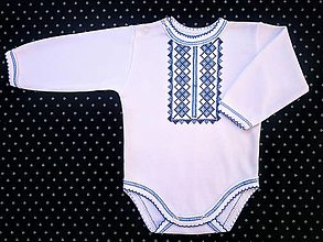 Detské oblečenie - Folklórne detské body dlhý rukáv - 13765502_
