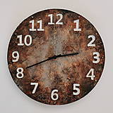 Hodiny - Drevené hodiny - hrdza efekt, priemer 38 cm - 13765860_