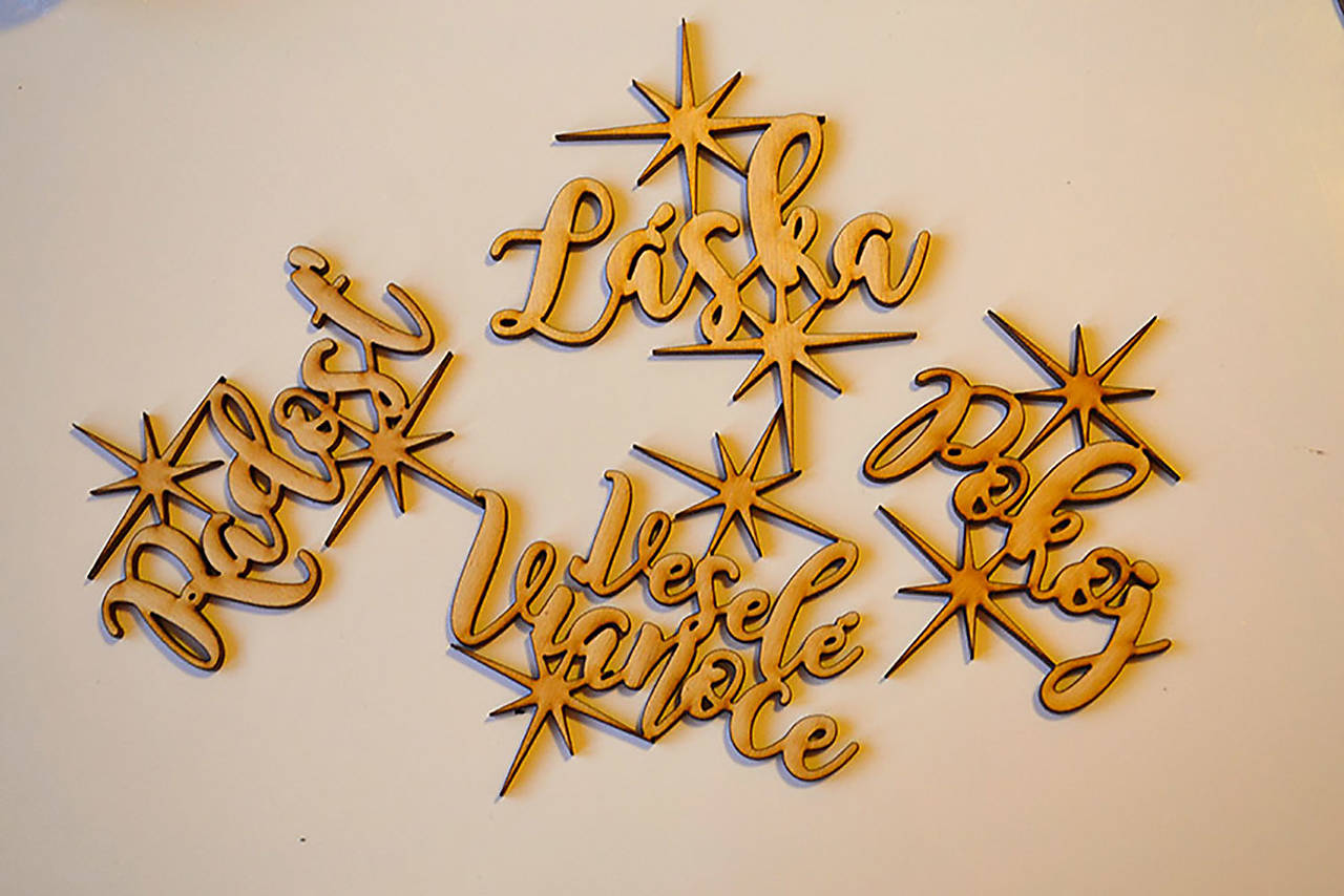 Set vianočné ozdoby veselé vianoce (4 ozdoby)