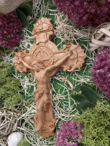 Dekorácie - Kríž Ježiš s benediktínskym krížom - 13764147_