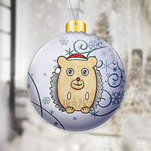Dekorácie - Zvieracia vianočná guľa - ornamenty (ježko) - 13762817_