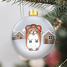 Dekorácie - Zvieracia vianočná guľa - domčeky - 13762830_