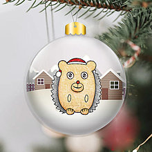 Dekorácie - Zvieracia vianočná guľa - domčeky (ježko) - 13762832_