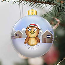 Dekorácie - Zvieracia vianočná guľa - domčeky (vtáčik) - 13762834_
