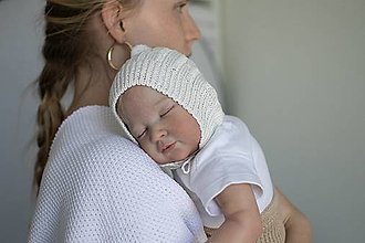 Detské čiapky - Čepček pre bábätko, "Vrkoč", OEKO-TEX®, rôzne farby - 13766781_