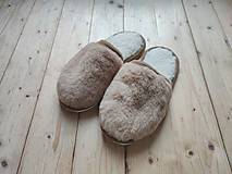 Ponožky, pančuchy, obuv - VLNIENKA barefoot papuče na doma 100% ovčia vlna MERINO TOP SUPER WASH Camel - 13767263_