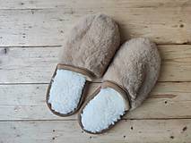 Ponožky, pančuchy, obuv - VLNIENKA barefoot papuče na doma 100% ovčia vlna MERINO TOP SUPER WASH Camel - 13767268_