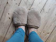 Ponožky, pančuchy, obuv - VLNIENKA barefoot papuče na doma 100% ovčia vlna MERINO TOP SUPER WASH Camel - 13767302_