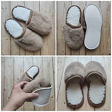 Ponožky, pančuchy, obuv - VLNIENKA barefoot papuče na doma 100% ovčia vlna MERINO TOP SUPER WASH Camel  - 13767262_