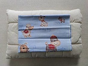 Detský textil - VLNIENKA Detská obliečka na vankúš 40 x 60 CM  na mieru 100% bavlna Psíček bledomodrý - 13769528_
