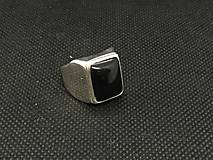 Prstene - Pánsky prsteň striebro 925 z prírodným onyxom - 13768699_