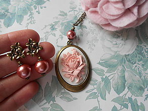 Sady šperkov - Vintage pink flower - 13769043_