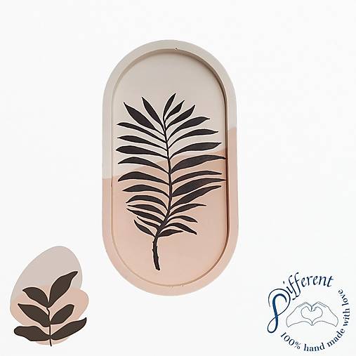 Nádoby - Oválna tácka - BOHO STYLE (jesmonite) - 13767094_