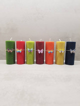 Sviečky - Sviečka z vosku s motýlikom - 13768496_