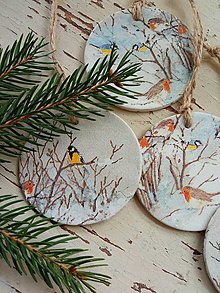 Dekorácie - Vianočné ozdoby- vtáčiky na strome - 13766878_