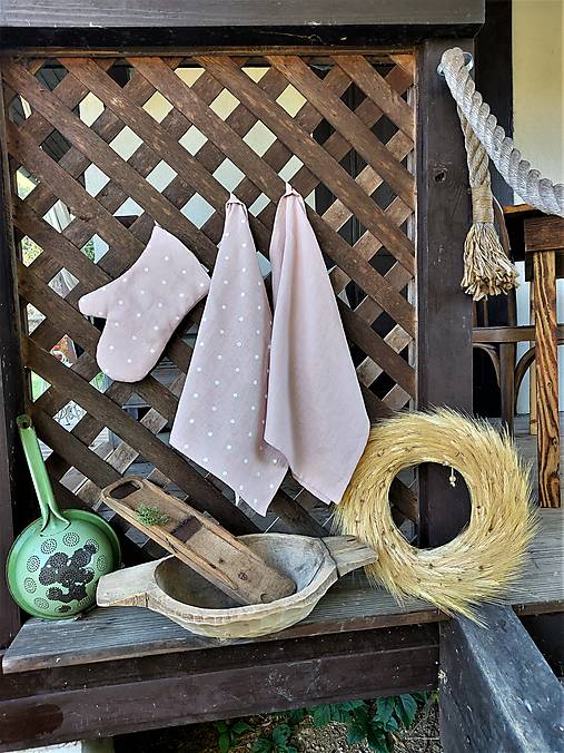 Úžitkový textil - Darčeková sada kuchynských doplnkov Pink - 13766955_
