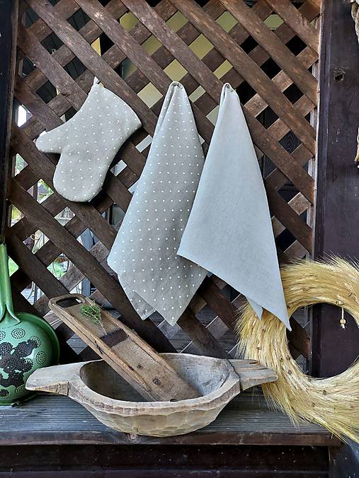 Úžitkový textil - Darčeková sada kuchynských doplnkov Natur - 13766975_
