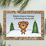 Papiernictvo - Zvieracie Vianoce - vianočná pohľadnica s mackom - 13766773_