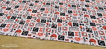 Textil - Úplet - Hello Kitty - cena za 10 centimetrov - 13772291_