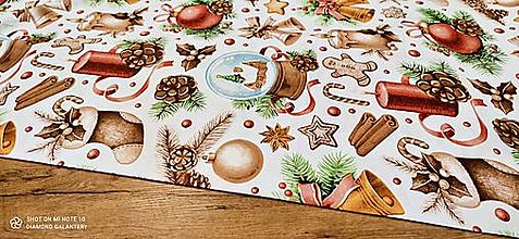 Textil - Bavlnená látka - Vianočný čas - cena za 10 cm - 13772883_