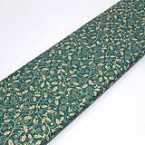 Textil - Vianočná 100% bavlna - metráž - zlaté cezmíny na zelenej - 13770385_