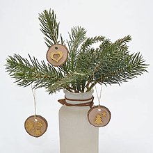 Dekorácie - Drevené vianočné ozdoby - zlaté - 13770347_