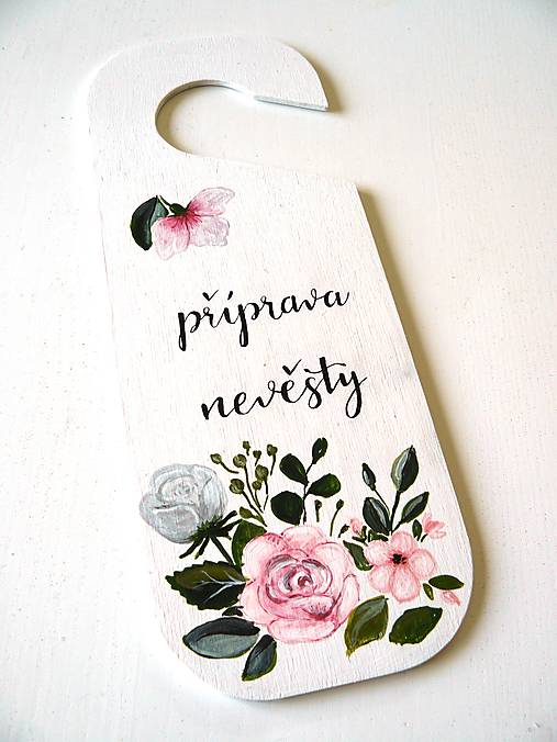 Papier - Visačka na dvere (růže) - 13773880_