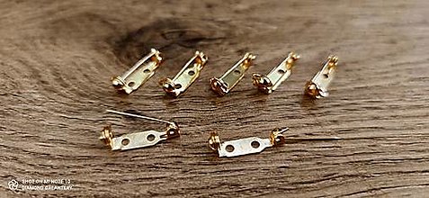Komponenty - Brošňové zapínanie - 21 mm (Zlatá) - 13774171_