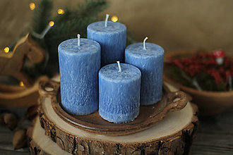 Svietidlá a sviečky - Mrazivé adventné sviečky (modré) - 13776106_
