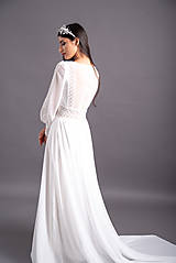 Šaty - Svadobné šaty s rukávmi na širokú manžetu - 13774371_