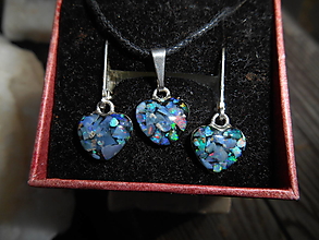 Náušnice - opals in hearts-silver-striebro-opál - 13779707_