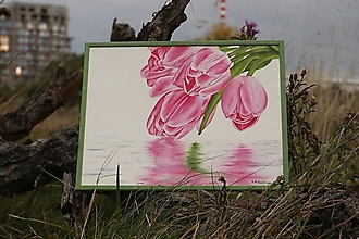 Obrazy - Ružové tulipány - 13779964_