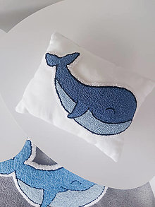 Úžitkový textil - Detský vankúš veľryba - 13778535_