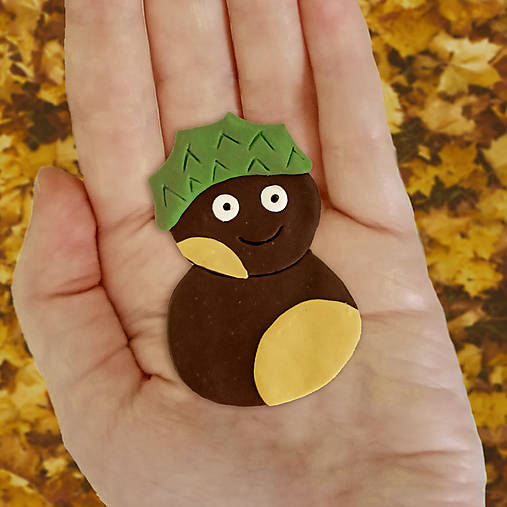 Magnetky - Gaštanový pajác - magnetka - 13779728_