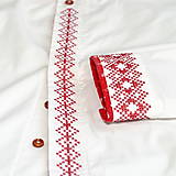 Pánske oblečenie - Bielo cervena krizikova vysivka (Bavlna) - 13781115_