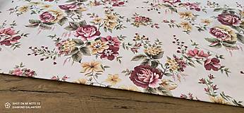 Textil - Bavlna režná - Kvety- cena za 10 cm - 13782206_